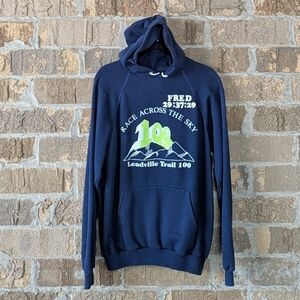 VTG 80s Hanes Leadville Trail 100 Race Across The Sky Finisher Hoodie Size XL